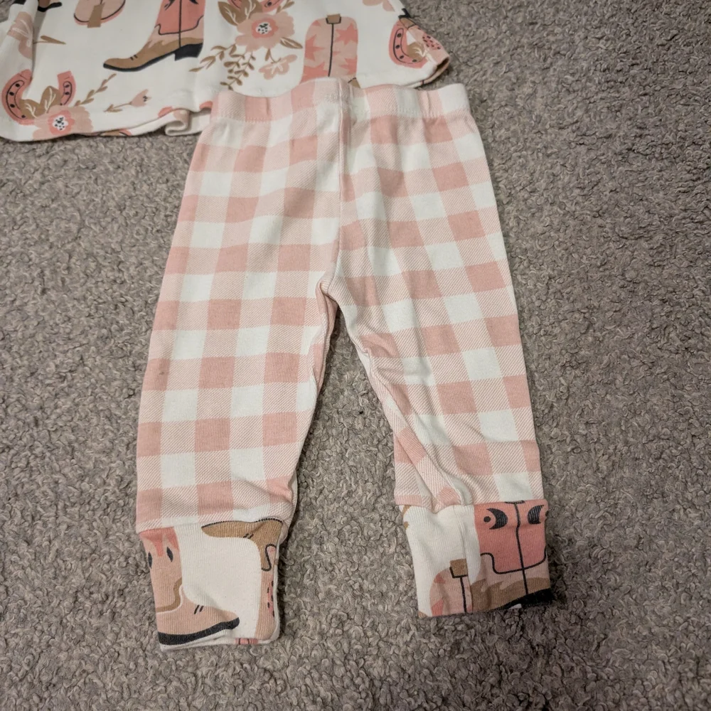 3 For $12 Charming Kids Pajama Set with Floral and Checkered Design - Picture 8 of 8